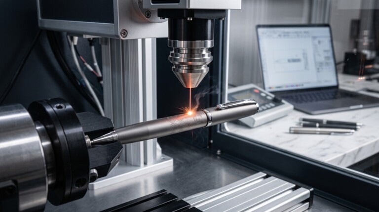 Gravure laser sur stylos à La Bastidonne